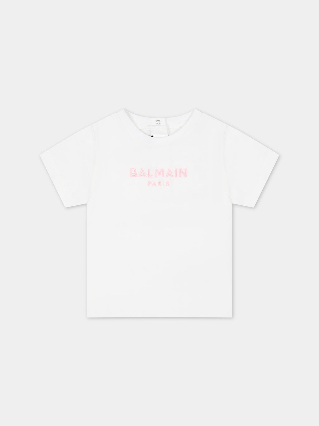 White t-shirt for baby girl with logo